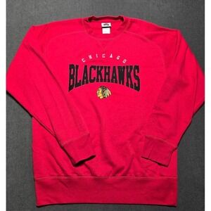 Chicago Blackhawks NHL Sweatshirt Red Large L Hockey Pullover Crewneck